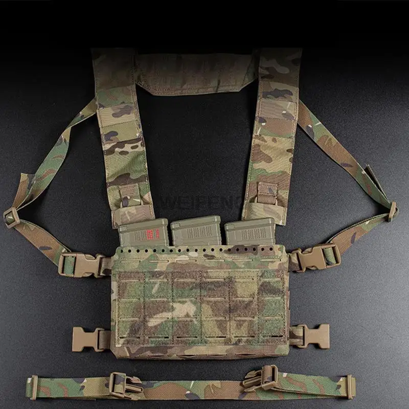 Chaleco táctico MK5, aparejo de pecho militar Molle, chaleco cortado con láser, arnés frontal de 5,56mm, funda para cargador, bolsa para walkie-talkie - imagen 4