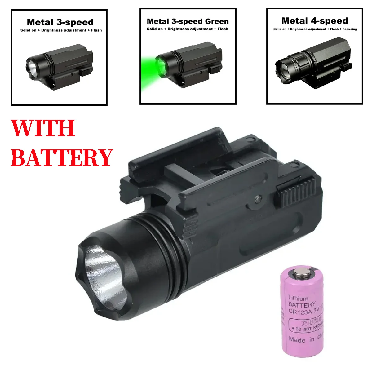 Linterna táctica QD LED Airsoft para pistola compatible Glock 17 19 - imagen 4