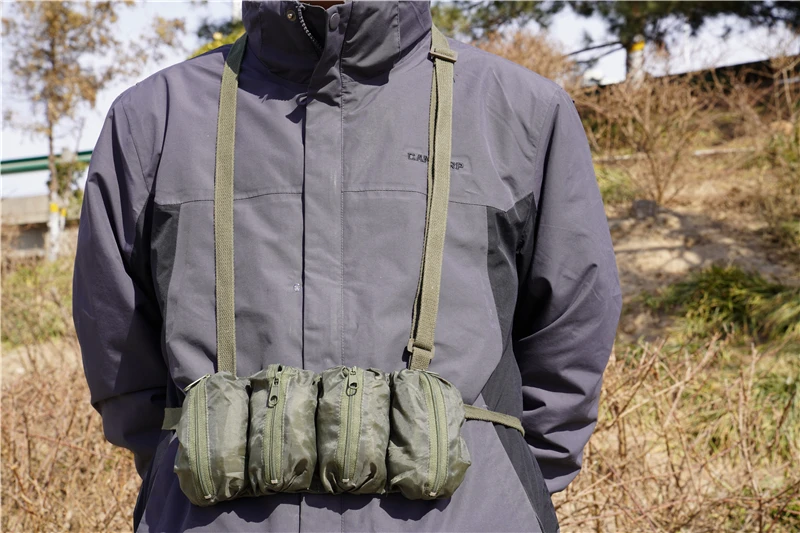 Bolsa de transporte táctica antigua, bolso de pecho colgante, correa doble de nailon - imagen 3