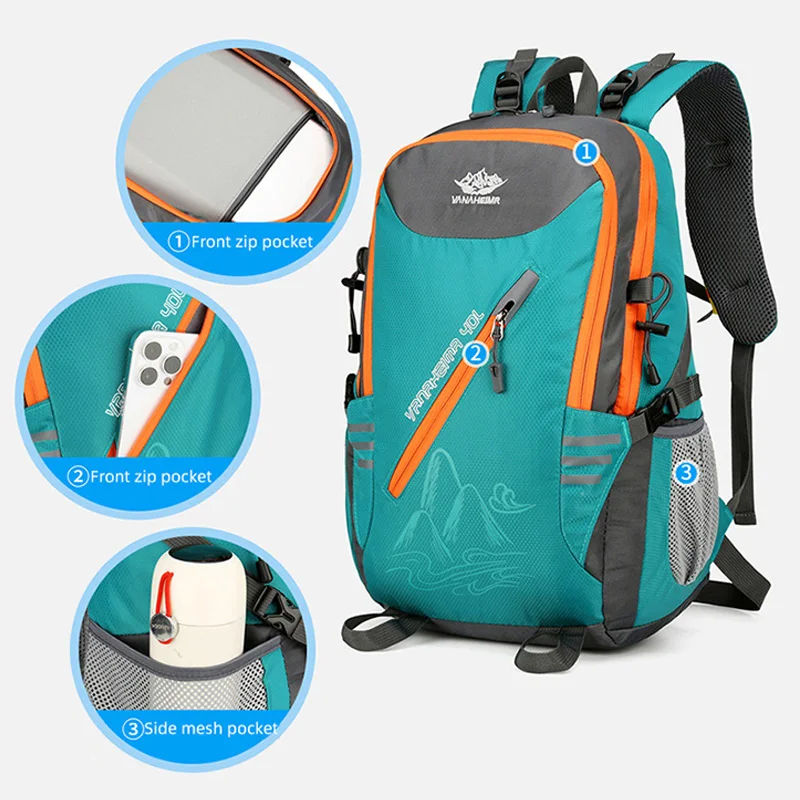Mochila de senderismo, mochila de viaje ligera, bolsa de escalada para acampar al aire libre, mochila deportiva para equipaje de ciclismo, mochila grande para ordenador portátil - imagen 5
