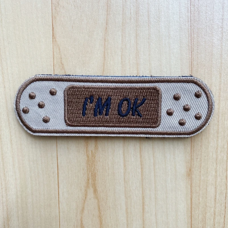 Parches tácticos personalizados de "I'm OK", pegatina de mochila "I'm Broken", insignia de moral, brazalete con estampado de gancho y bucle - imagen 4