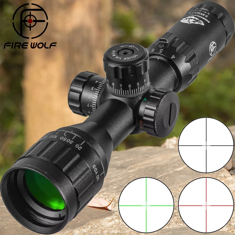 Fire Wolf Mira Táctica 3-9x32 con Retícula Iluminada Rojo y Verde - imagen 3