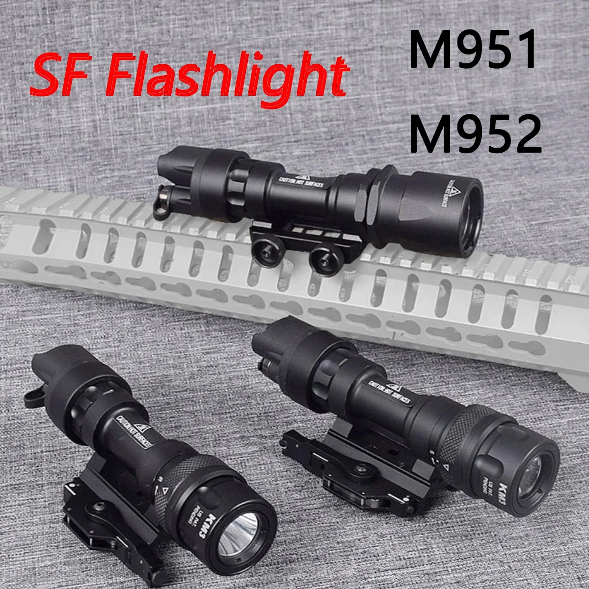 Táctico SF M951 M952 M952V IR Scout arma cubierta de luz pistola LED linterna interruptor AR15 M4 Rifle Airsoft antorcha caza arma lámpara
