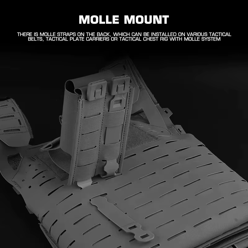 Bolsa táctica doble con clips MOLLE y soporte magnético - imagen 5