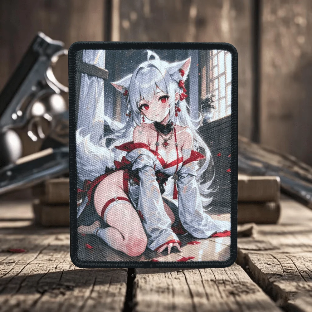 Anime zorro Hada chica impreso gancho y bucle emblema moral parche táctico insignia militar brazalete de combate mochila pegatinas - imagen 3