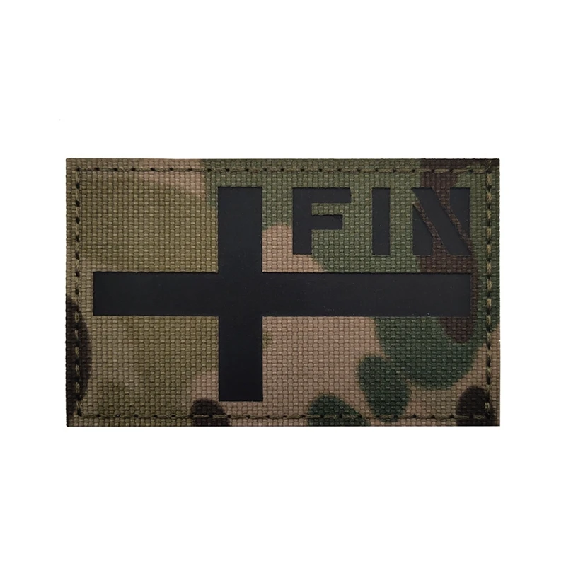 Parche de identificación nocturna IR de Noruega nórdica, Dinamarca, Finlandia, Suecia, parches tácticos bordados para exteriores, capítulo moral - imagen 5