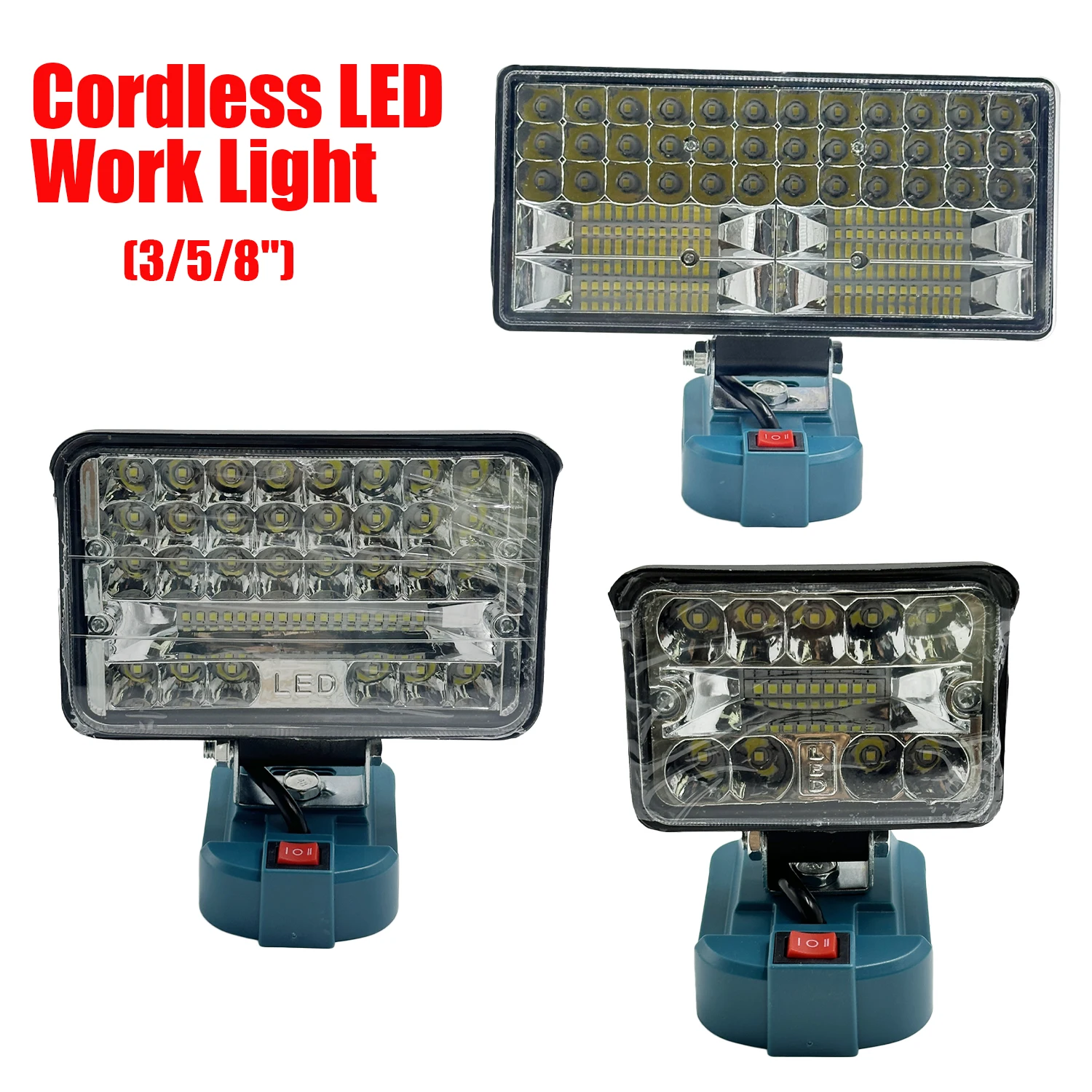 Luz de trabajo para batería Makita de 18V, reflector inalámbrico portátil de 3/5/8 pulgadas para herramientas Makita, foco LED para acampar, pescar,