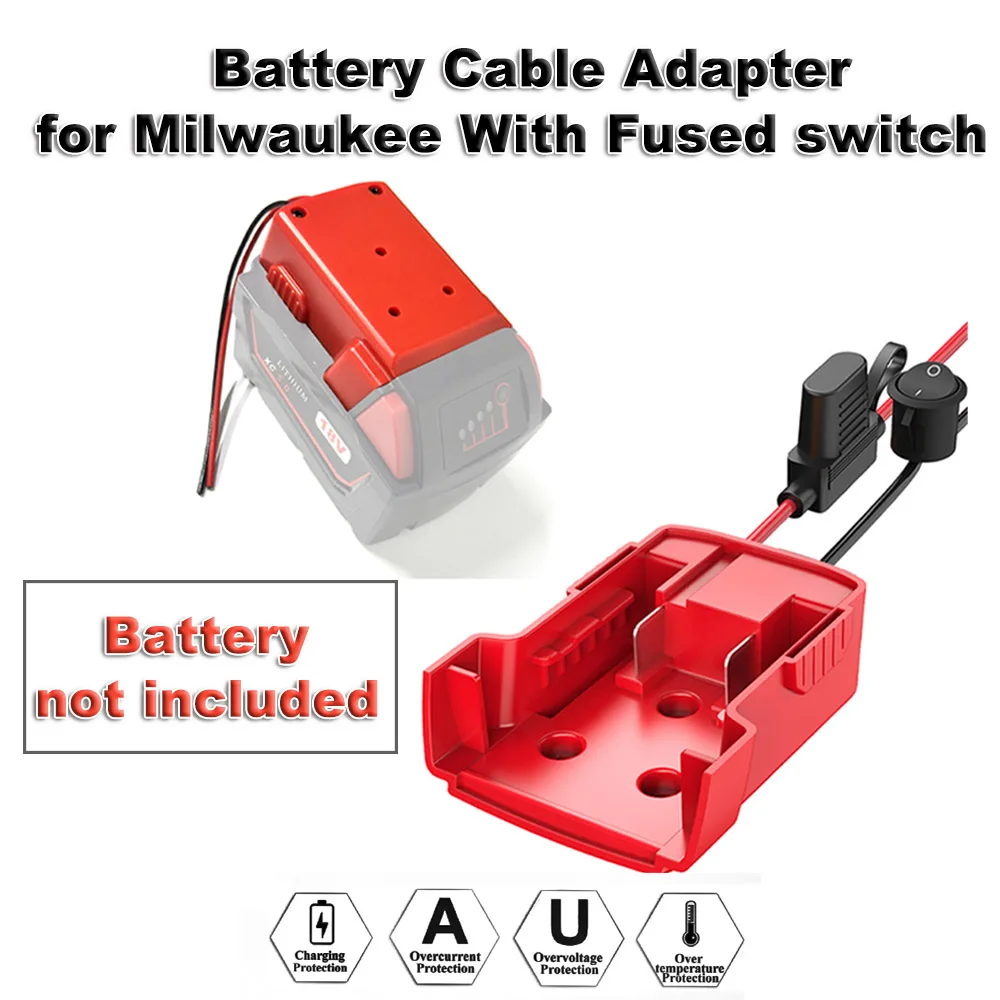 El más nuevo conector adaptador de Cable de descarga externa adecuado para batería de iones de litio Milwaukee 14,4 V 18V 20V paquete DIY