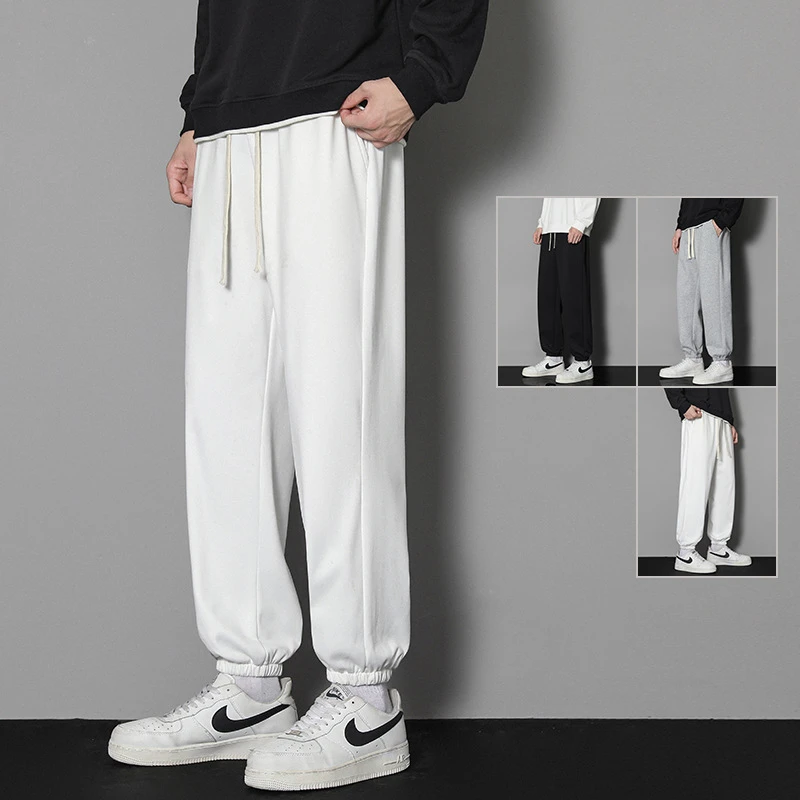 Pantalones de Jogging sueltos informales para hombres y mujeres, pantalones de chándal masculinos, Pantalones rectos para exteriores, pantalones ligeros para correr, otoño y primavera - imagen 4