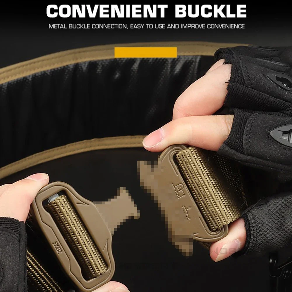 Cinturón táctico acolchado con diseño de gancho, faja de entrenamiento de combate de caza MOLLE, liberación rápida, CS, juego de guerra, tiro, cinturón Airsoft - imagen 5