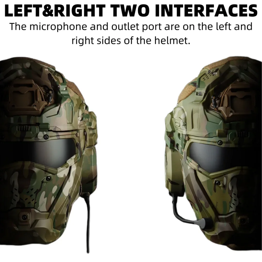 W casco de asalto II militar con protección facial y comunicación - imagen 5