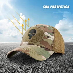 Gorra táctica camuflaje calavera – Malla transpirable ajustable