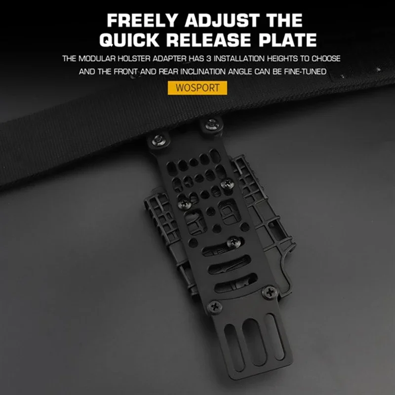 Adaptador de funda de pistola Modular de Metal Compatible con plataforma QLS, funda táctica, banda de pierna caída, plataforma de funda de medio rango - imagen 3