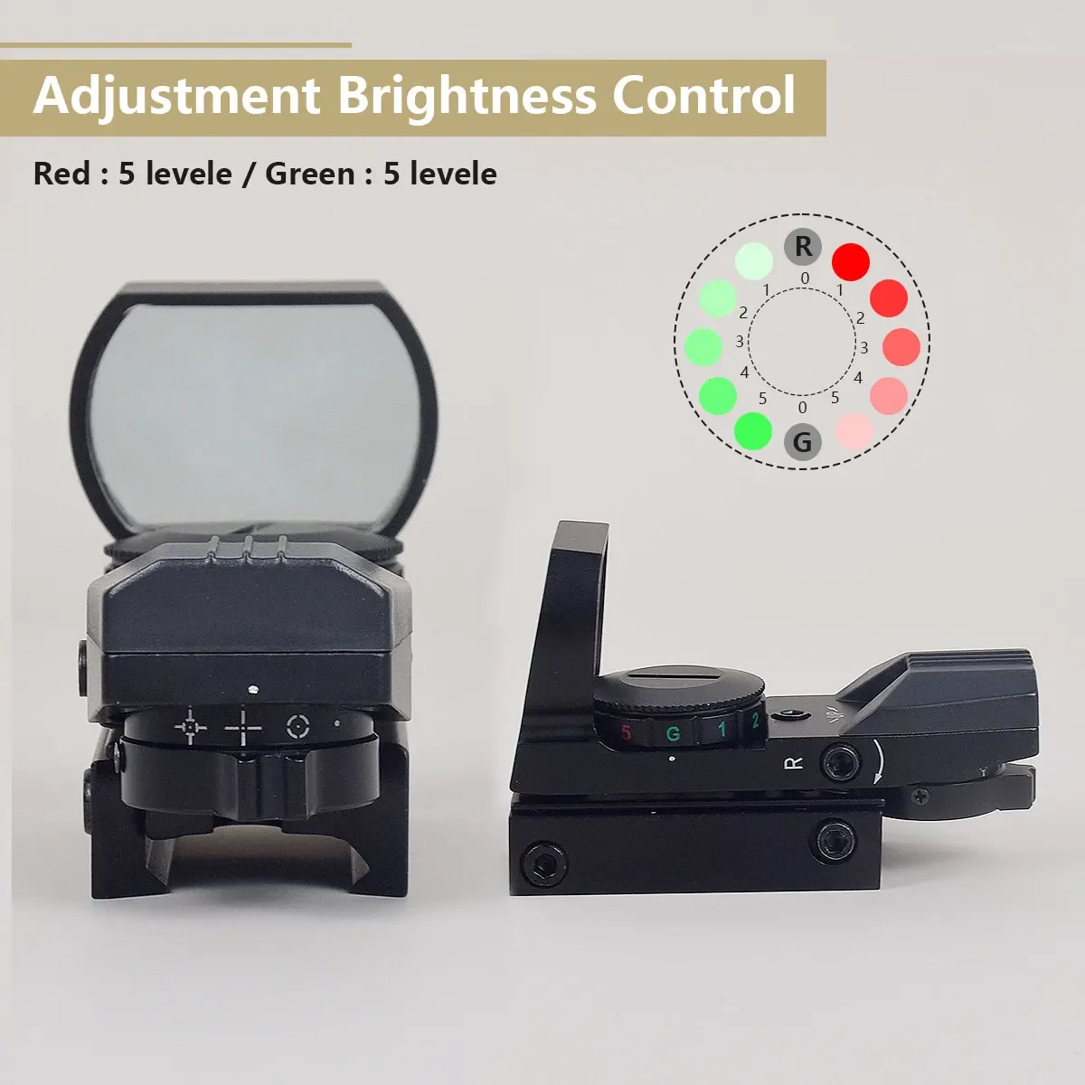 Mira telescópica táctica HD101 con punto rojo y verde, colimador de 4 retículas, óptica de colección de caza, mira telescópica holográfica Airsoft - imagen 3