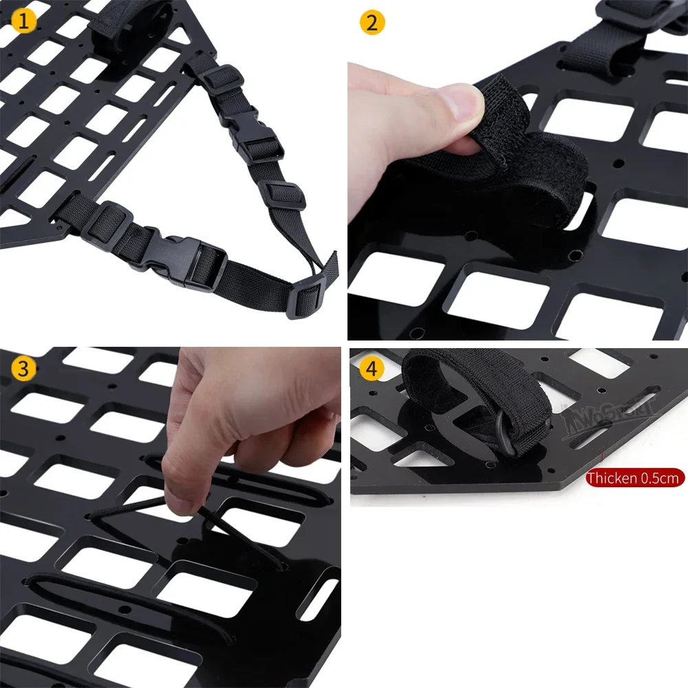 Organizador táctico para asiento trasero de coche, tablero de PP, sistema MOLLE, caza al aire libre, tiro, Airsoft, soporte de almacenamiento portátil para asiento trasero de vehículo - imagen 5