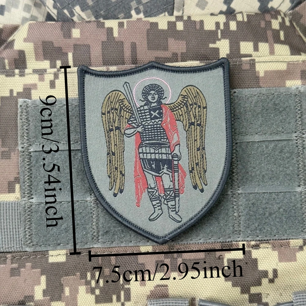 Parche de San Miguel Arcángel, moral táctica, operador militar personalizado, parches de gancho y bucle tejidos para ropa, pegatina para mochila - imagen 2