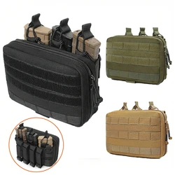 Bolsa para revistas, portador de placa Triple Mag, bolsillo Modular táctico, bolsa táctica Molle para administrador, herramienta de utilidad, bolsa de almacenamiento para chaleco EDC