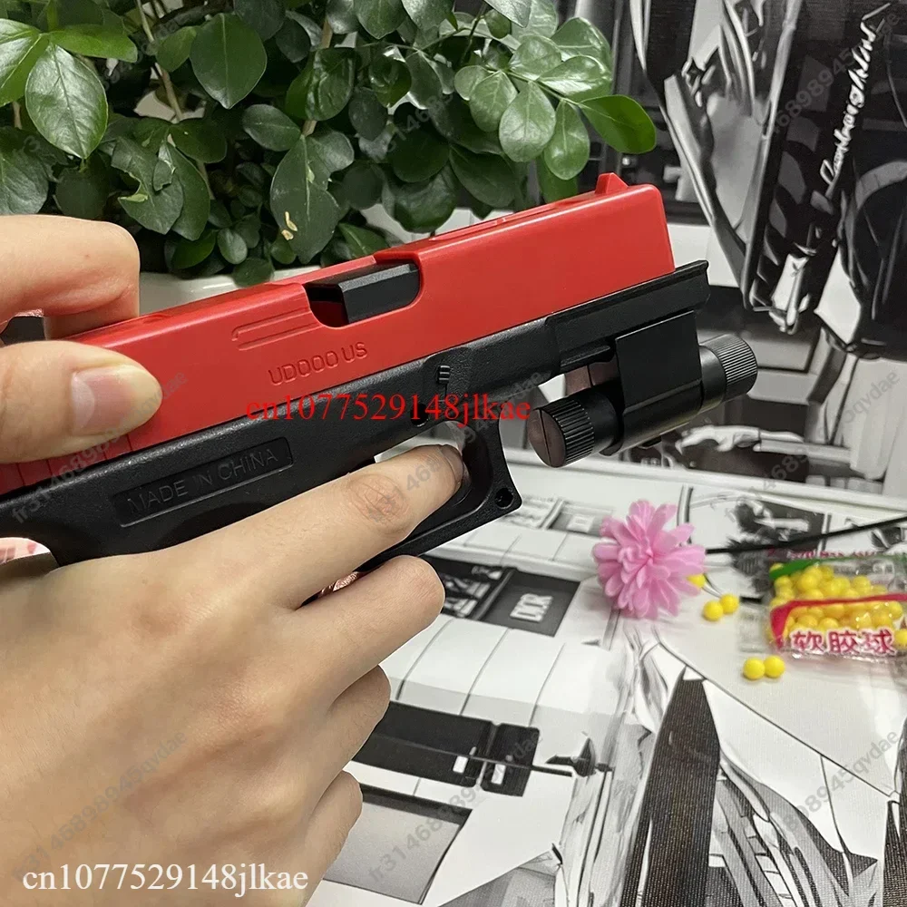 Pistola de juguete Manual G17, revista inferior con láser, pistola de balas suaves Airsoft, deportes al aire libre, arma de juego CS para regalo de niños - imagen 4