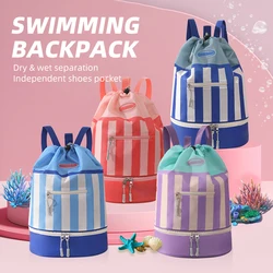 Bolsas de natación al aire libre gimnasio Fitness verano mochila de playa seca y húmeda bolsillo para zapatos independiente cordón piscina natación mochila de viaje