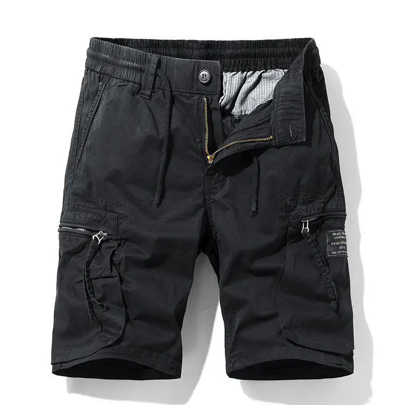 Pantalones cortos de verano para hombre, Shorts Cargo con múltiples bolsillos, ligeros, transpirables, de alta calidad, con cintura elástica, talla grande 29-38 - imagen 2