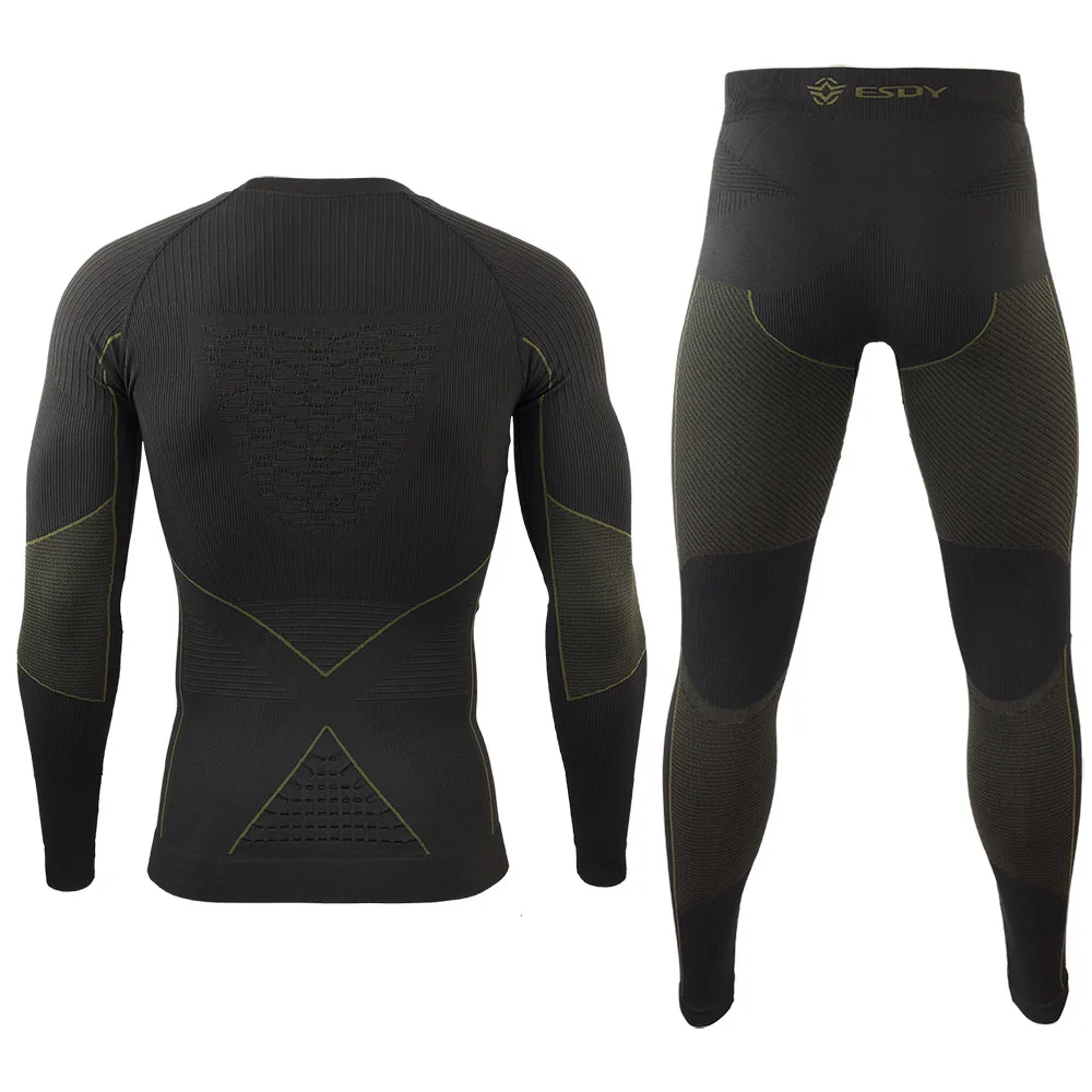 Nueva ropa interior deportiva sin costuras para hombres, suave, transpirable, ajustada, adelgazante, térmica, conjunto de ropa interior, gimnasio, Yoga, esquí, debajo de la camisa - imagen 2