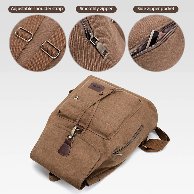 Mochila de escalada para hombre, mochila de viaje para acampar al aire libre, senderismo, mochila grande Retro de fin de semana, paquete de equipaje deportivo - imagen 5