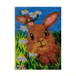 Kit punto de lana animales y alfombra cojín coser