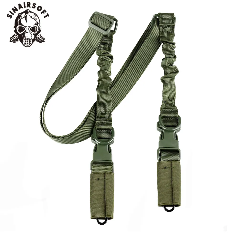 SINAIRSOFT ajustable 2 puntos Rifle Sling táctico de liberación rápida verde Universal apto para caza Airsoft Paintball correa de nailon - imagen 3