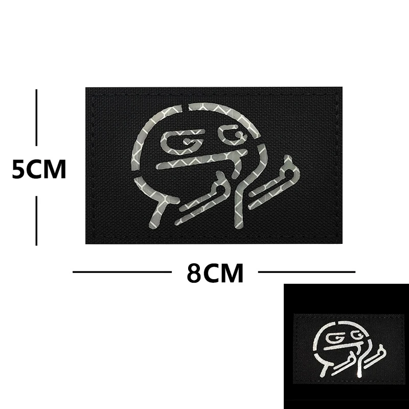 Logotipo creativo de dibujos animados de moral, parche luminoso reflectante, gancho y bucle, capítulo de moral, insignia militar para exteriores, brazalete, mochila DIY - imagen 5