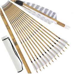 Juego de flechas de carbono mixto de 30 pulgadas para tiro con arco, 500 Spine, DI 6.2mm, DE 7.8mm, para arco tradicional/compuesto/ recurvo, caza, 12/24 piezas, accesorio