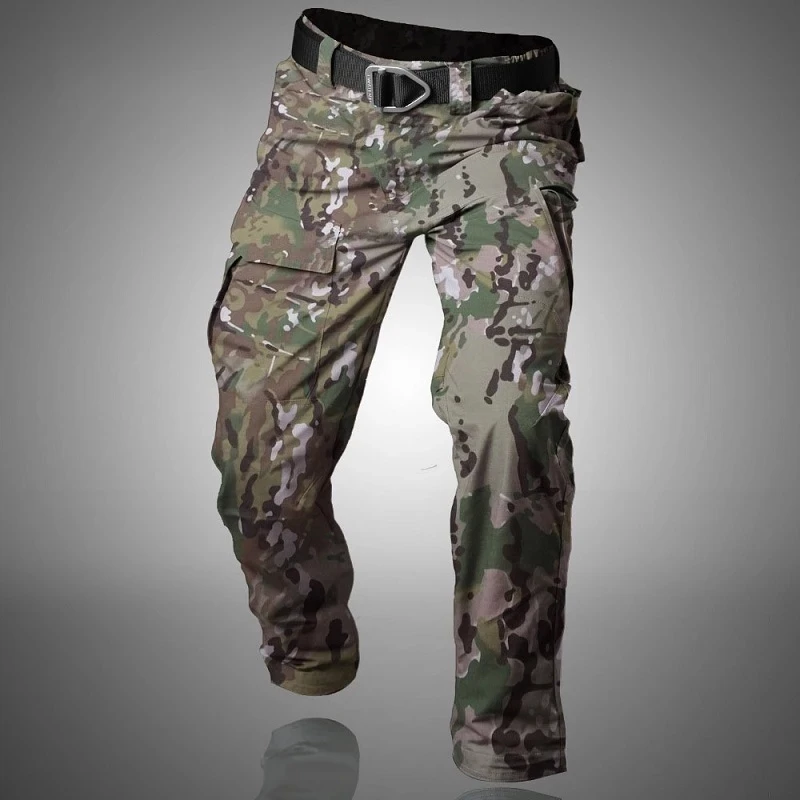 Pantalones de combate tácticos para hombre, ropa de combate, SWAT, militar, informal, impermeable, cuatro pantalones Ripstop, con múltiples bolsillos - imagen 4