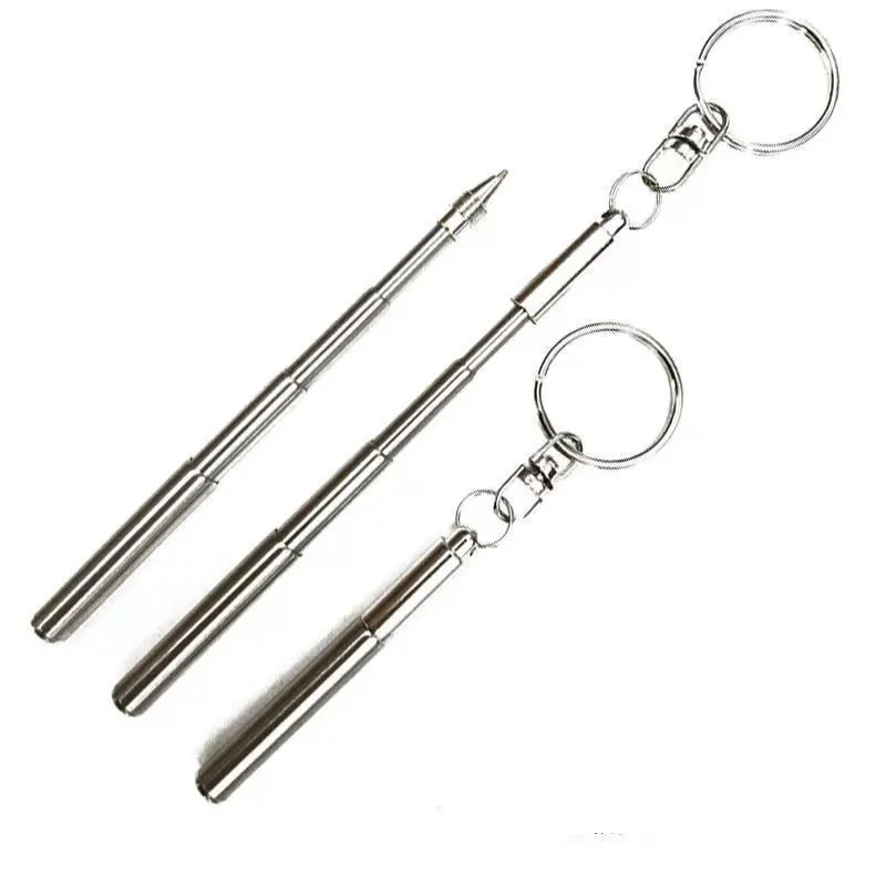 Llavero telescópico con bolígrafo, bolígrafo de acero inoxidable con llavero - imagen 3