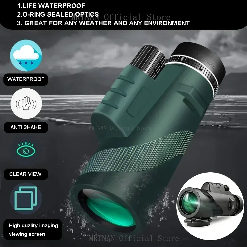 Potente telescopio Monocular HD 80X100 de 50000M, Zoom de largo alcance con trípode, Clip para teléfono para caza al aire libre, Camping y turismo - imagen 3