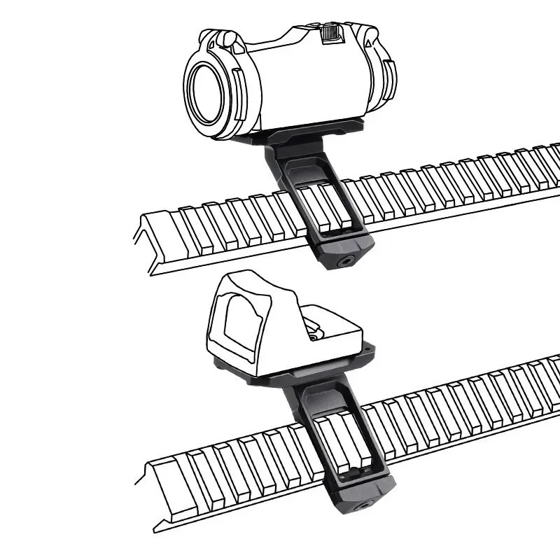 35 °   45 °   Accesorio de Base de montaje óptico RM SR mira de punto rojo T1 T2 soporte óptico holográfico de punto rojo de 45 grados para mira de punto rojo - imagen 3