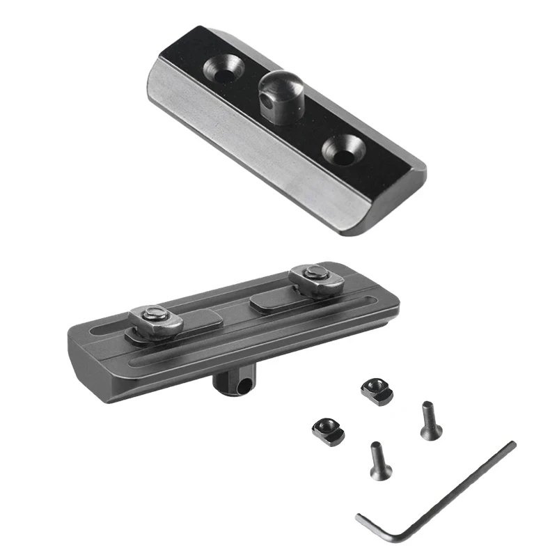 El soporte de aluminio del perno prisionero del adaptador MLOK incluye 4 tuercas en T, 4 tornillos y 1 llave compatible con Harris para la caza - imagen 5