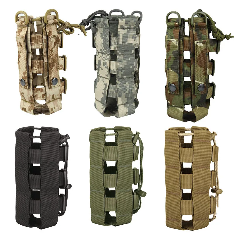 Molle-bolsa táctica para botella de agua, funda ajustable para deportes al aire libre, escalada, Camping, senderismo, hervidor de agua, bolsa de cintura - imagen 5