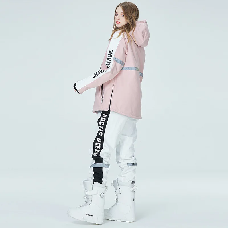 Traje de esquí para mujer, mono de esquí para deportes al aire libre, chaqueta de Snowboard para hombre, traje de salto cálido, ropa de invierno impermeable, monos, abrigo con capucha - imagen 5