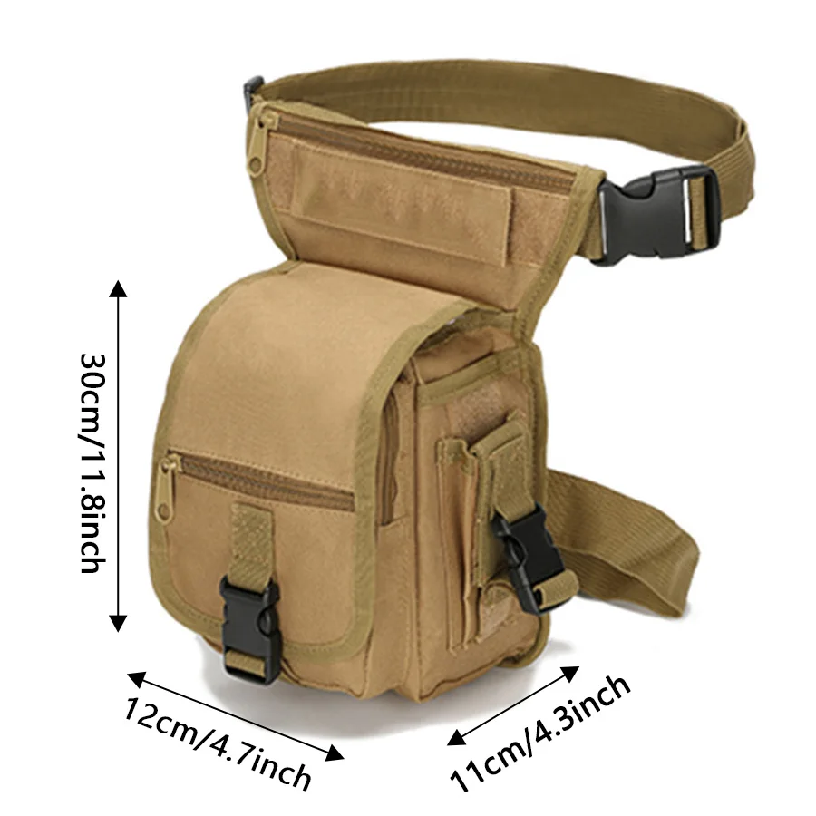 Outdoor multifunctional leg bag training leg bag training waist bag military fan cycling leg hanging bag waterproof camouflage b - imagen 5