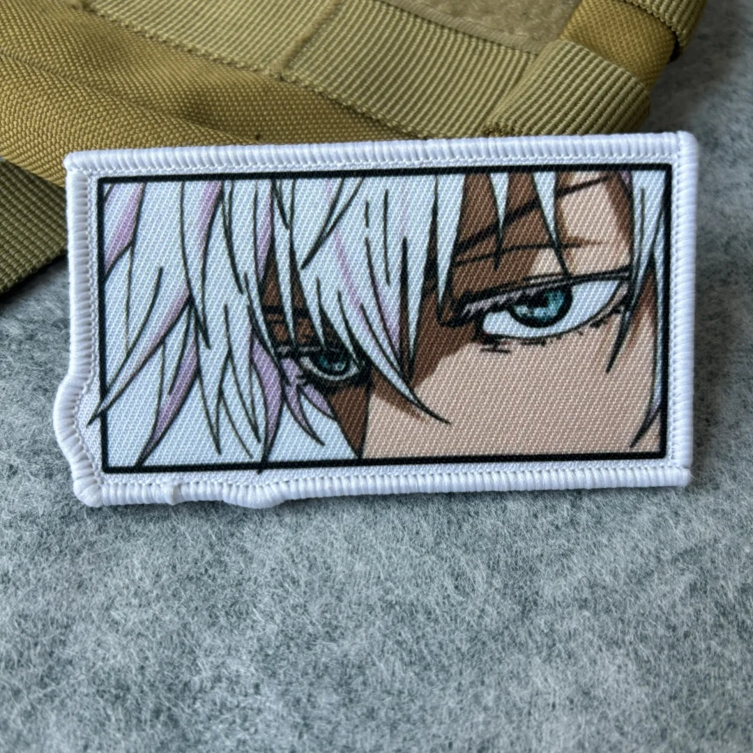 Parche táctico de ojos de Anime Satoru Gojo para ropa, parches de gancho y bucle impresos, brazalete, insignia de moral militar, pegatinas para mochila - imagen 5