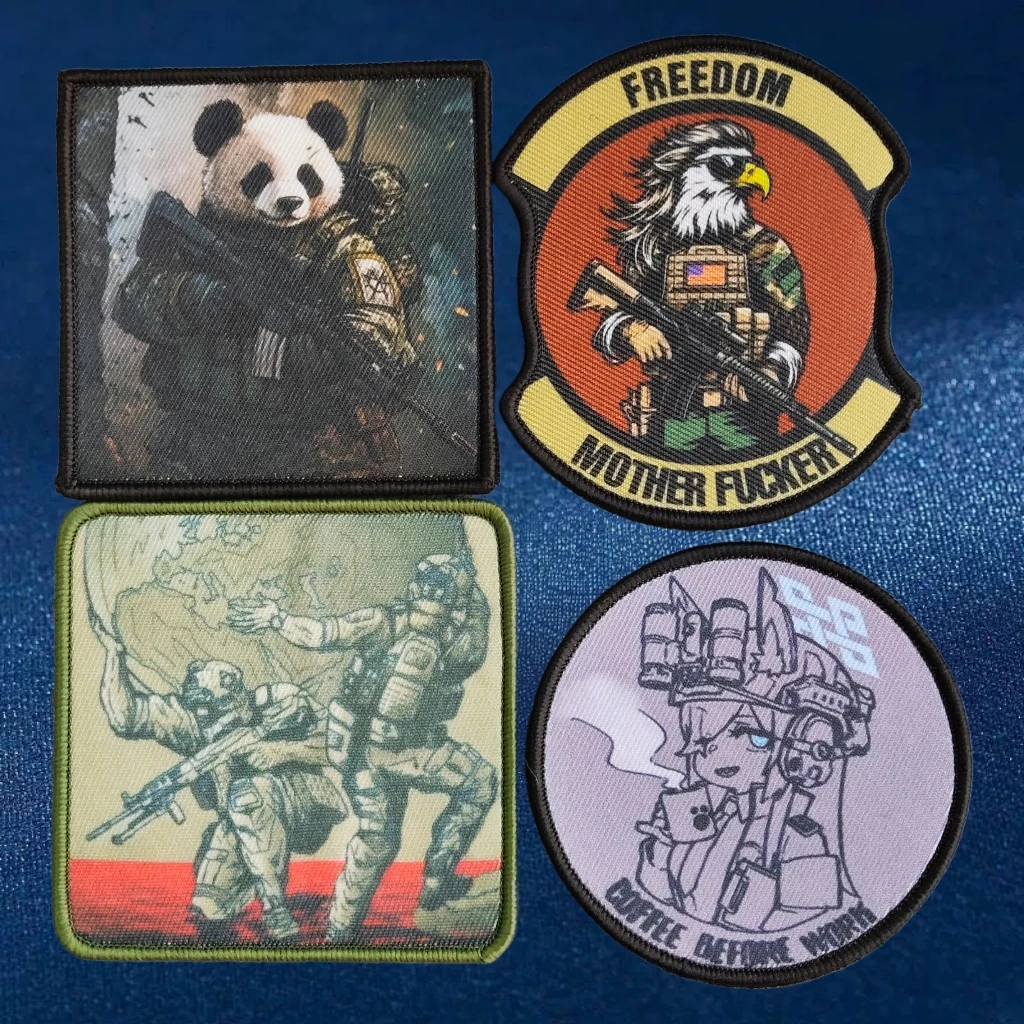 Parche de Anime Blue File Kangna, insignia de moral táctica de Director de animación, Ye Zhu, Panda, águila, soldado, parches de mochila para ropa