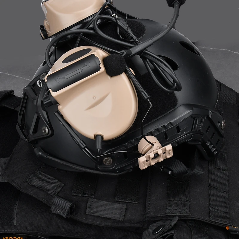 WADSN MSA c1 c2 soporte de auriculares táctico para casco, montaje rápido de riel, adaptador de soporte de auriculares ajustable de 360 °, accesorios de caza para juegos de guerra - imagen 5