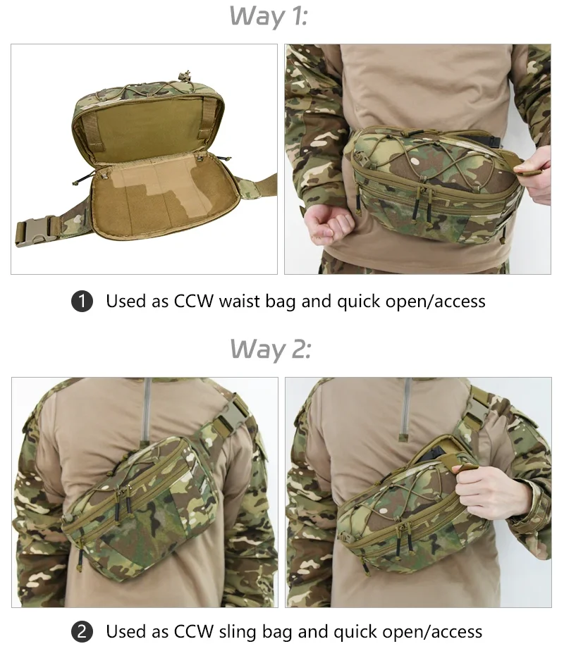 Riñonera táctica CCW, riñonera de transporte oculta con cinturón ajustable, riñonera táctica, bolsa para pistola - imagen 5