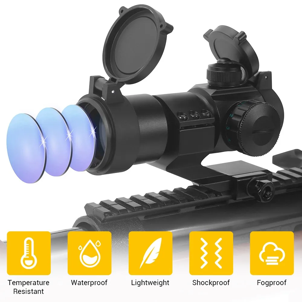 Mira telescópica táctica de punto rojo, mira telescópica óptica con láser verde, accesorios para Airsoft de caza, 1x30mm - imagen 3