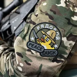 Parche bordado de pato de la paz para chaleco táctico, insignia de moral con gancho y bucle, pegatinas decorativas para mochila, parches para brazalete para ropa