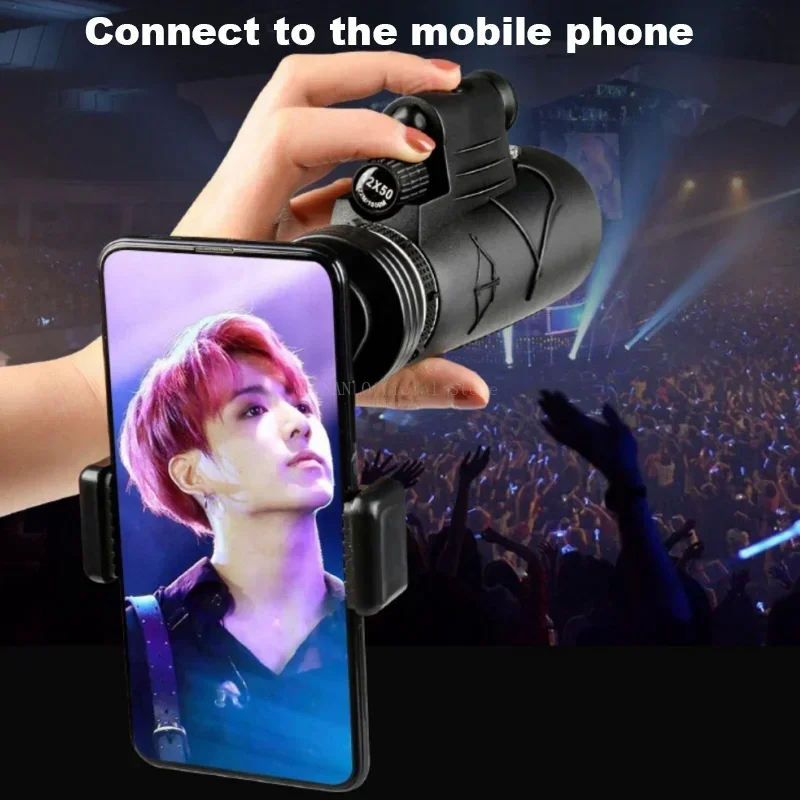 Telescopio Monocular potente con ZOOM HD, binoculares portátiles de largo alcance, para caza y Camping, con trípode y Clip para teléfono, 50x60 - imagen 5