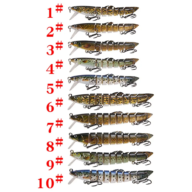 Cebo Artificial duro de 7/9 segmentos, 8,5/10cm, Wobblers que se hunden, señuelo de pesca articulado, Crankbait Swimbait para aparejos de pesca, señuelo Loach - imagen 2