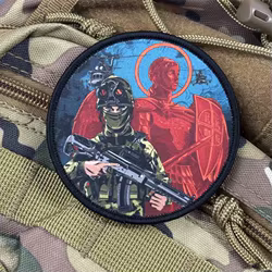 Parche estampado de "ángeles y Jesús", insignias de moral táctica, parches militares con gancho, pegatinas para mochila y ropa