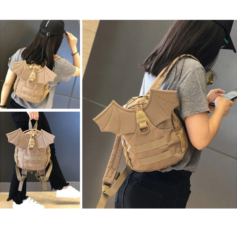 Mochila de camuflaje de Ángel para niños, mochila escolar con personalidad, Mini bolsa táctica - imagen 2