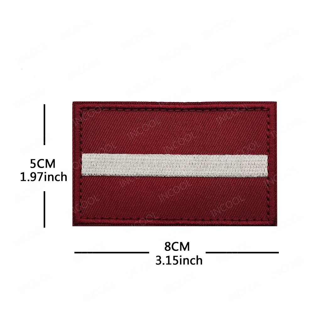 Parche reflectante bandera Letonia táctico para gorra - imagen 5