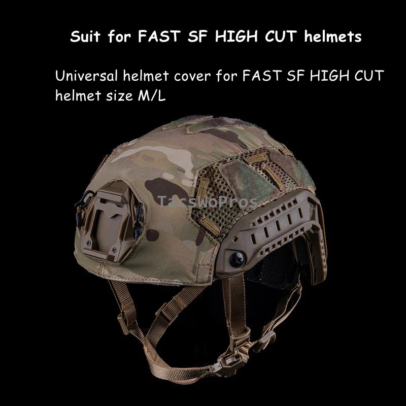 Casco táctico cubierta de camuflaje para cascos FAST SF de corte alto caza CS juego de guerra tiro combate cascos deportivos al aire libre tela - imagen 5